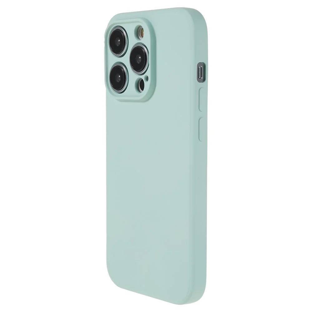 For iPhone 14 Pro Max Rubberized TPU Protective Case Soft Fiber Lining Inside Shockproof Phone Cover - Baby Blue - 1