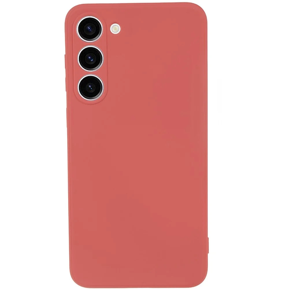 For Samsung Galaxy S23+ Rubberized Anti-Slip Phone Case Soft TPU Fiber Lining Inside Phone Cover - Hawthorn Red - 1