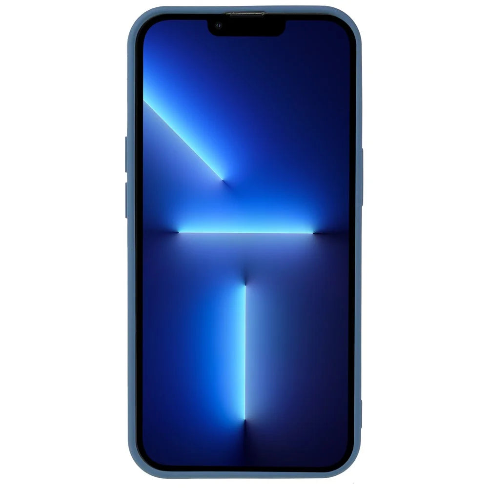 For iPhone 13 Pro Max 6.7 inch Rubberized TPU Phone Case Camera Protection Cover Soft Fiber Lining Inside - Sapphire - 3