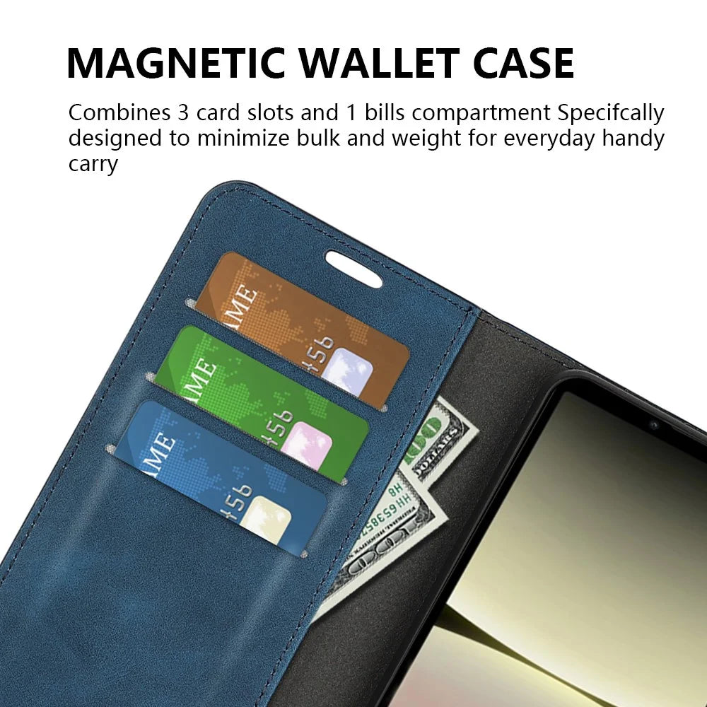 Protective Case for Sony Xperia 10 V Skin-touch Leather Phone Case Stand Wallet Phone Cover - Blue - 5