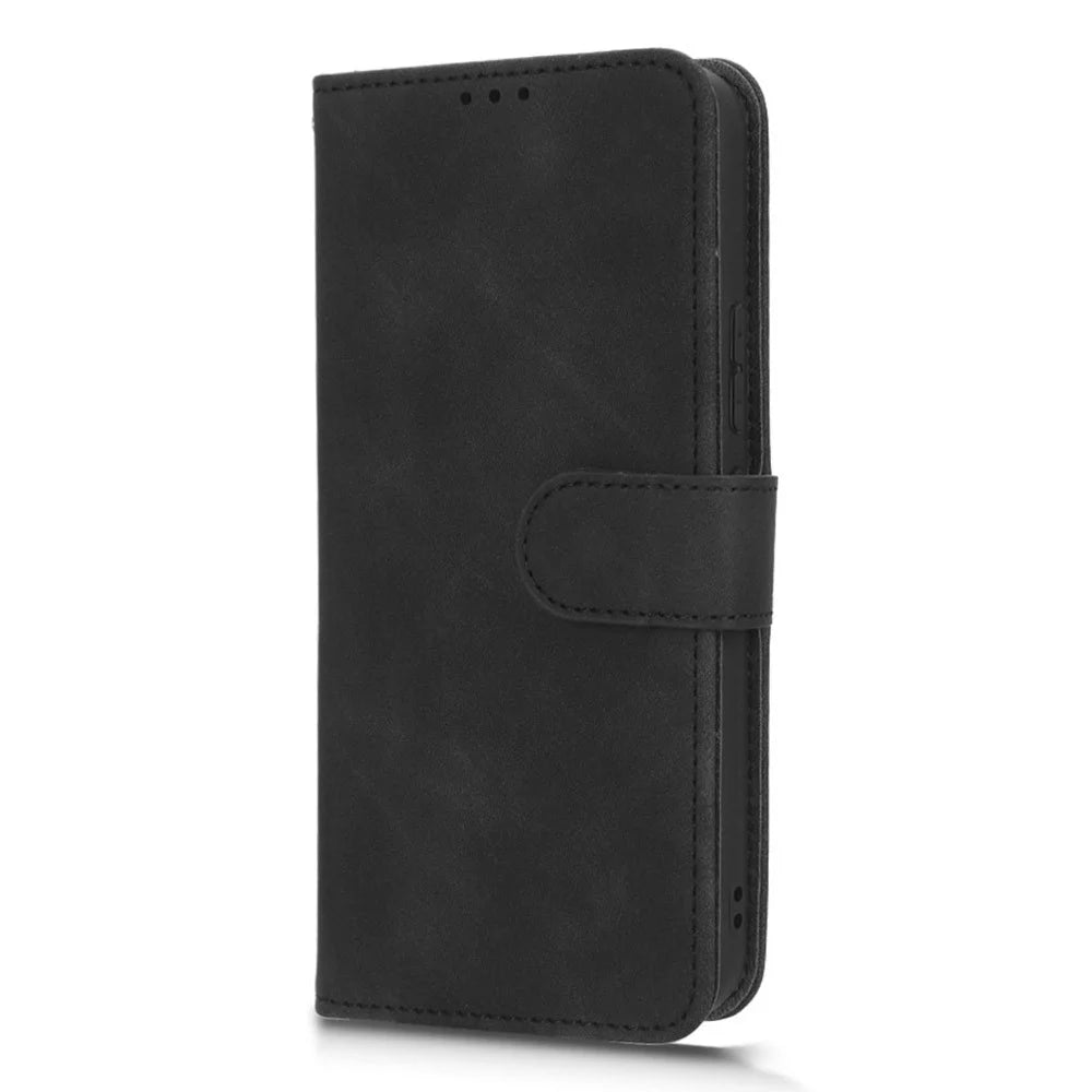 For Samsung Galaxy M14 5G Leather Stand Wallet Mobile Case Shockproof Phone Cover - Black - 6