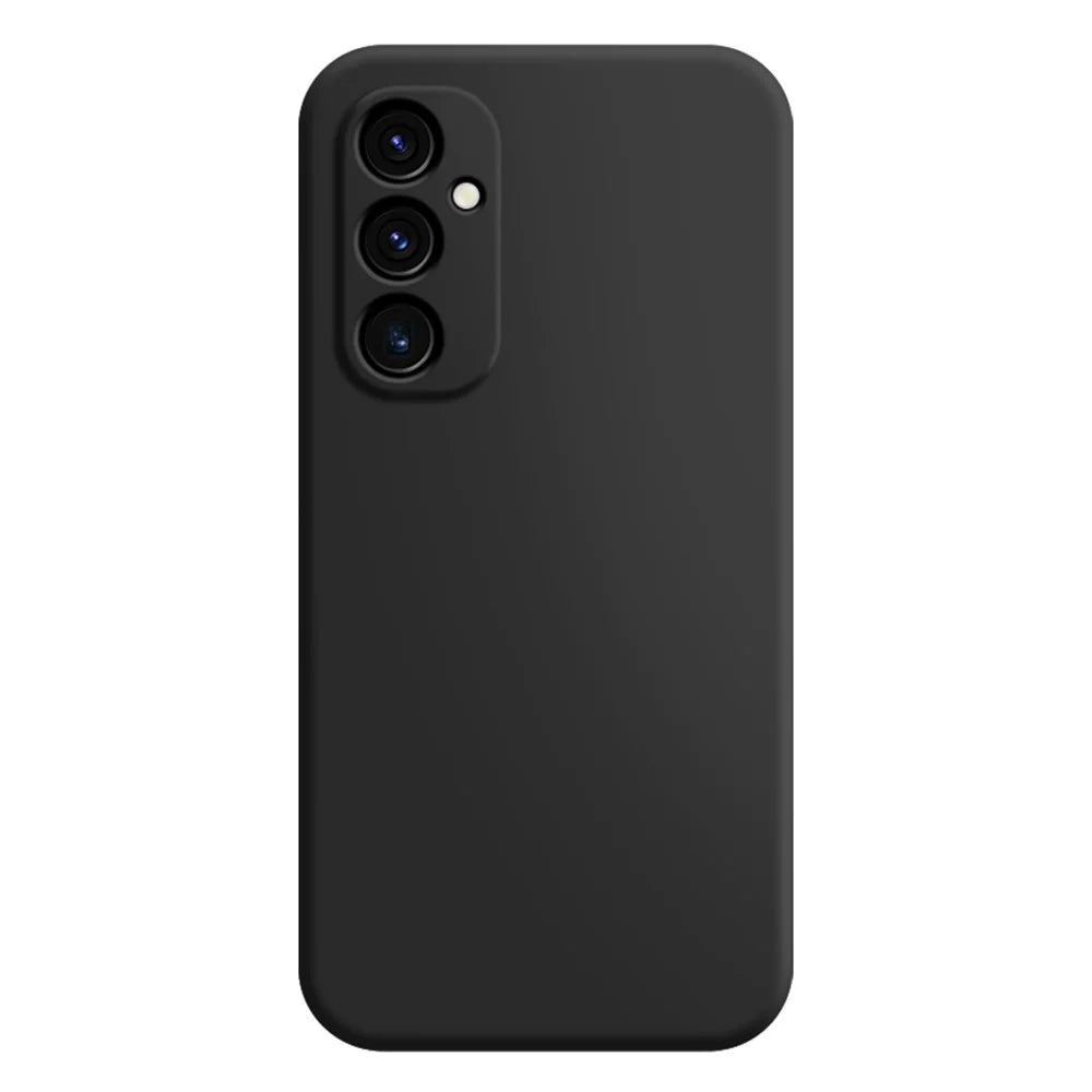 For Samsung Galaxy A34 5G Rubberized TPU + Soft Fiber Lining Phone Case Straight Edge Anti-Scratch Cover - Black - 1