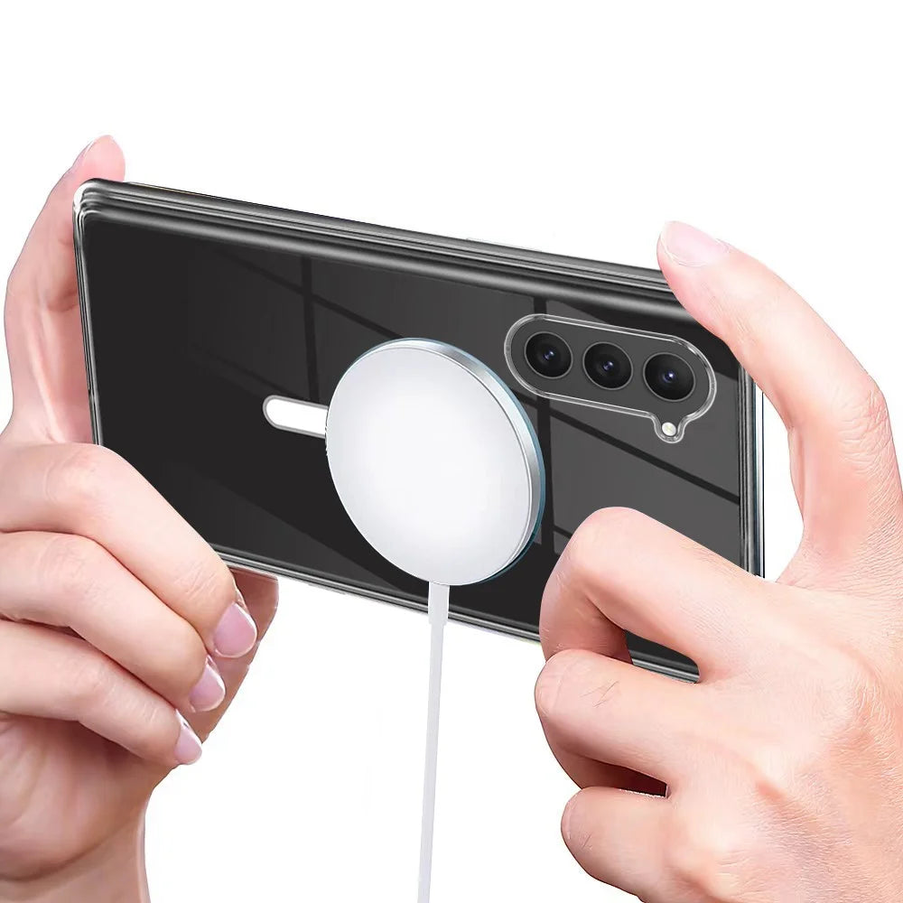 Acrylic TPU Clear Case for Samsung Galaxy S23+ Cell Phone Cover Magnetic Case Protective Shell - 3