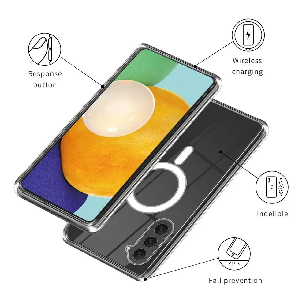 Acrylic TPU Clear Case for Samsung Galaxy S23+ Cell Phone Cover Magnetic Case Protective Shell - 6