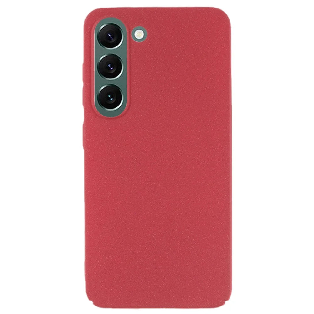 For Samsung Galaxy S22+ 5G Phone Case Matte Texture Anti-scratch Hard PC Phone Cover Shell - Wine Red - 1