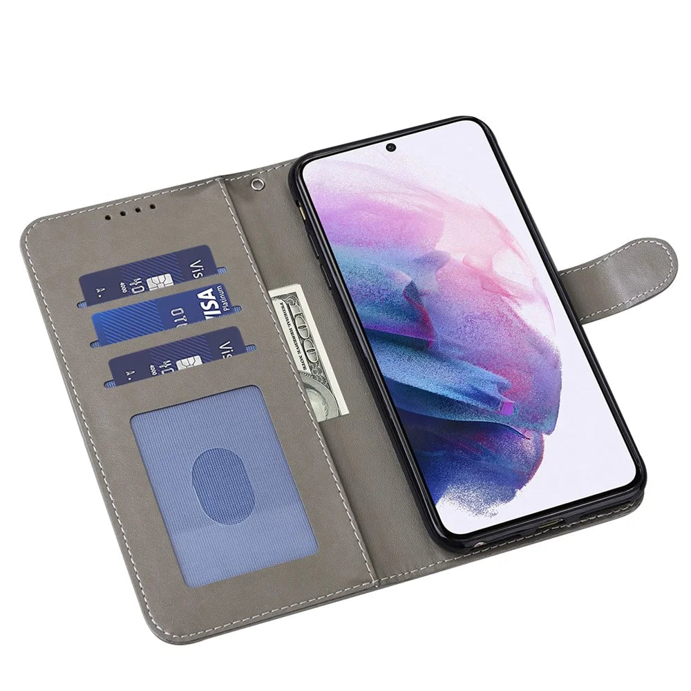 For Samsung Galaxy A34 5G PU Leather Flip Wallet Phone Case Deer Tree Pattern Stand Magnetic Cover - Grey - 2