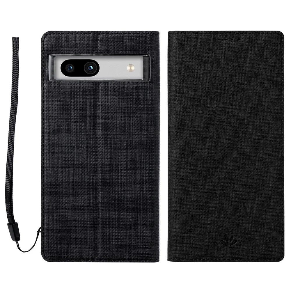 VILI DMX Series for Google Pixel 7a Card Slots Phone Case Mobile Phone PU Leather Stand Cover - Black - 1