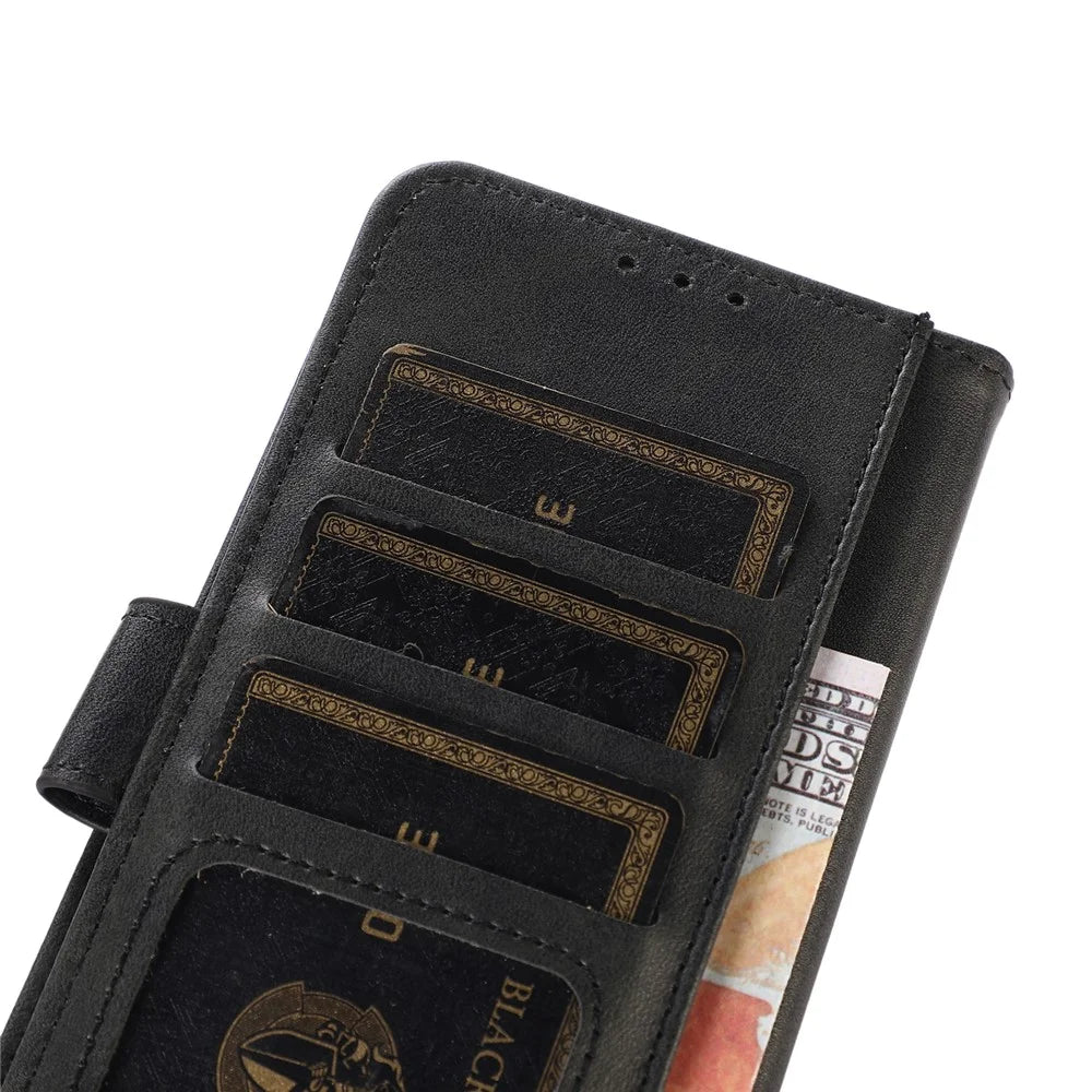 For Sony Xperia 10 V Cowhide Texture Mobile Phone Cover Leather Stand Wallet Cell Phone Case - Black - 4
