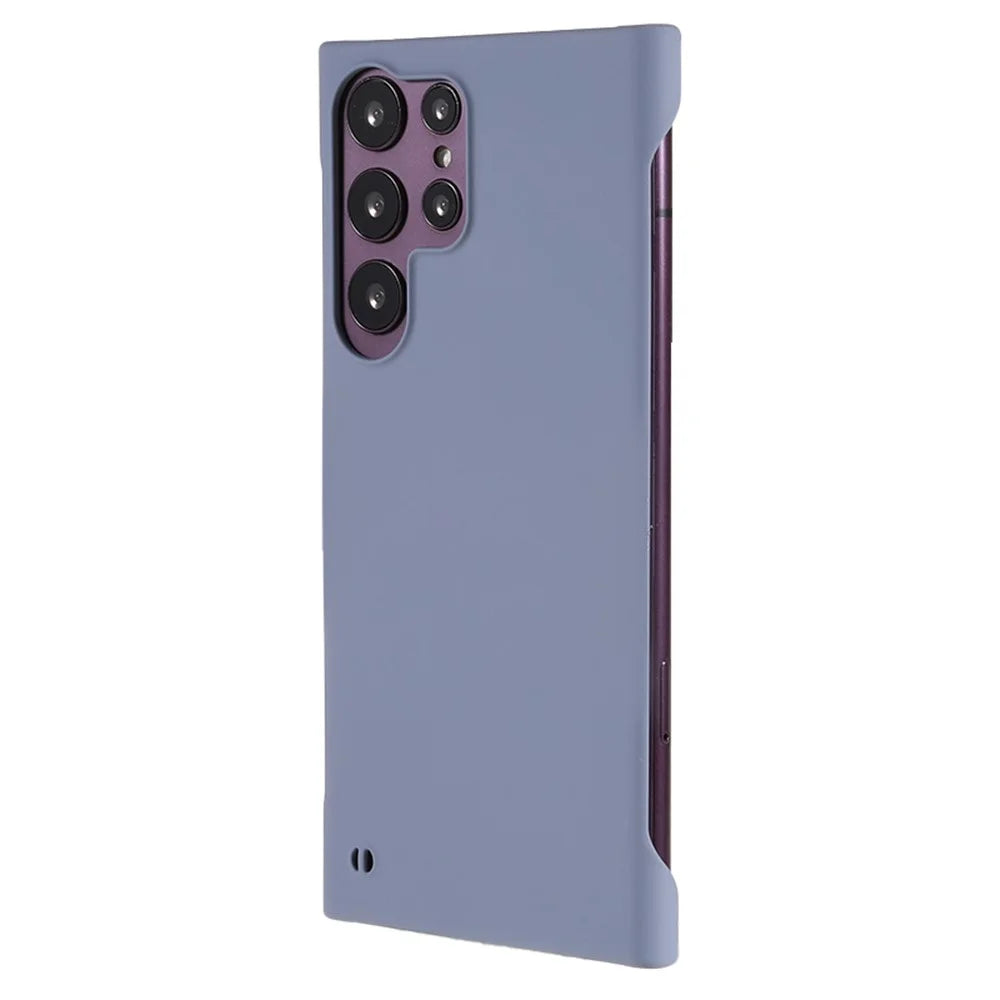 For Samsung Galaxy S22 Ultra 5G Skin-touch Frameless Phone Case Hard PC Phone Cover - Lavender Grey - 1