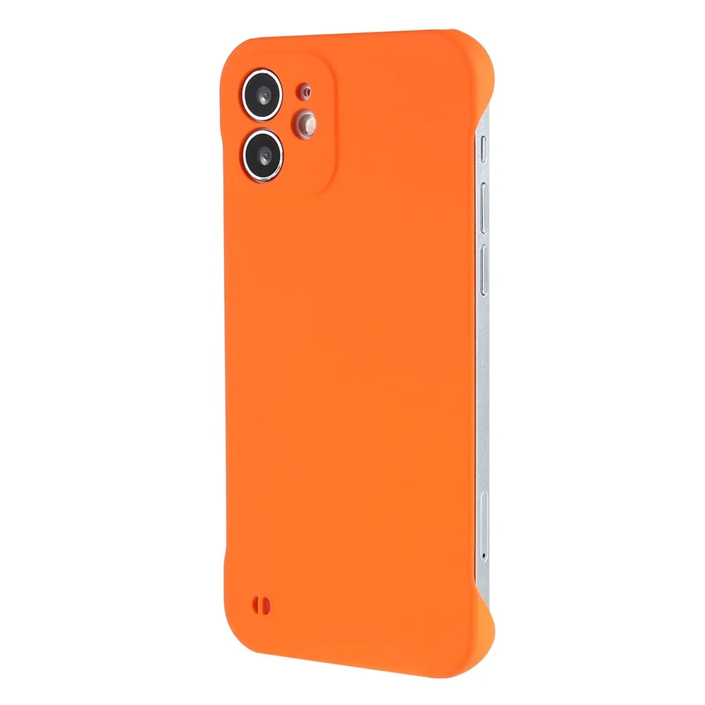 For iPhone 12 mini 5.4 inch Frameless Half Cover Protective Skin-touch Hard PC Mobail Phone Case - Orange - 1