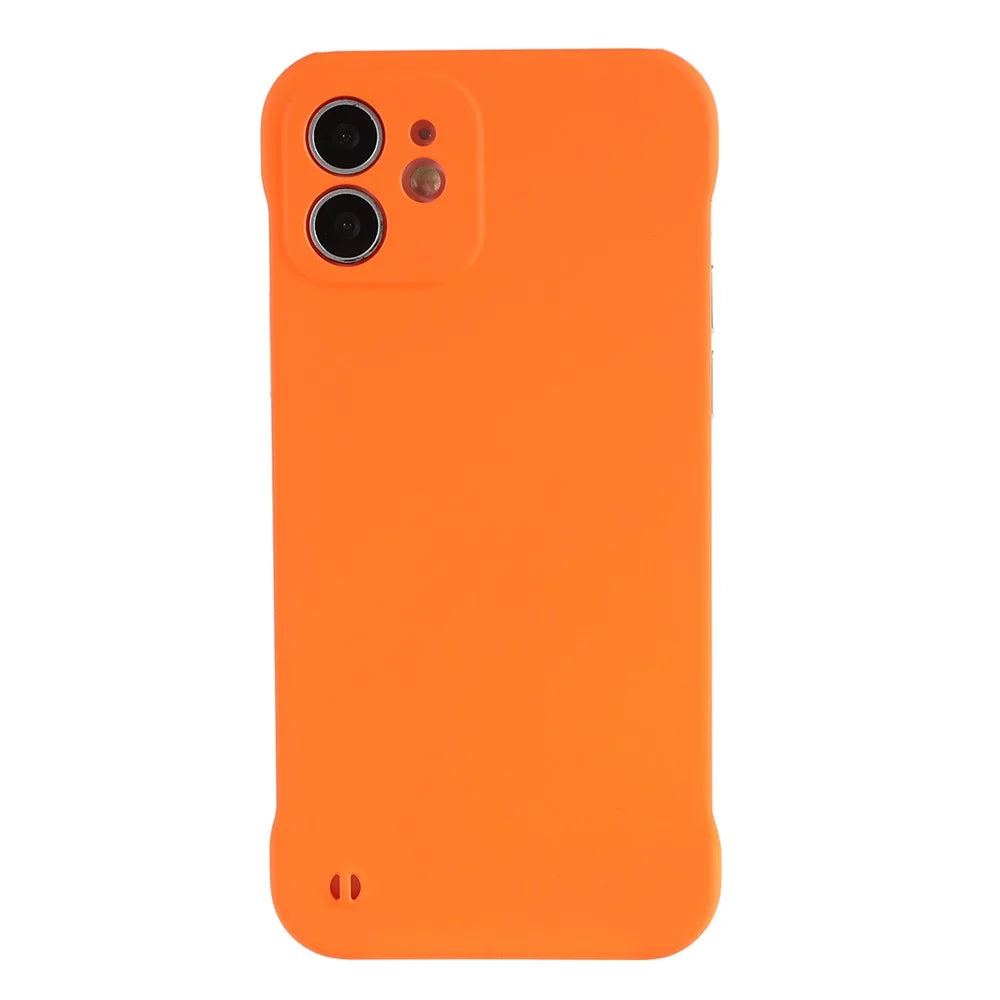 For iPhone 12 mini 5.4 inch Frameless Half Cover Protective Skin-touch Hard PC Mobail Phone Case - Orange - 2