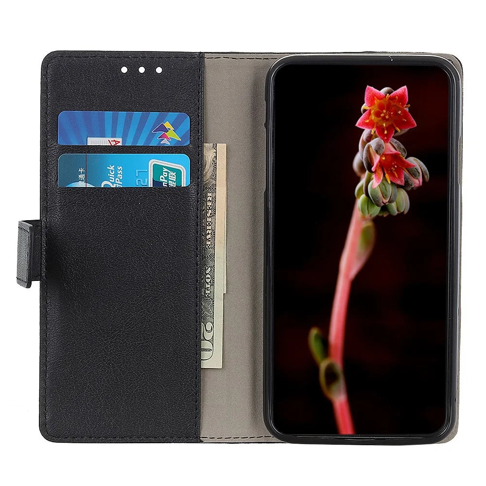 For Google Pixel 7a Anti-drop Leather Phone Case Wallet Stand Cell Phone Cover - Black - 2
