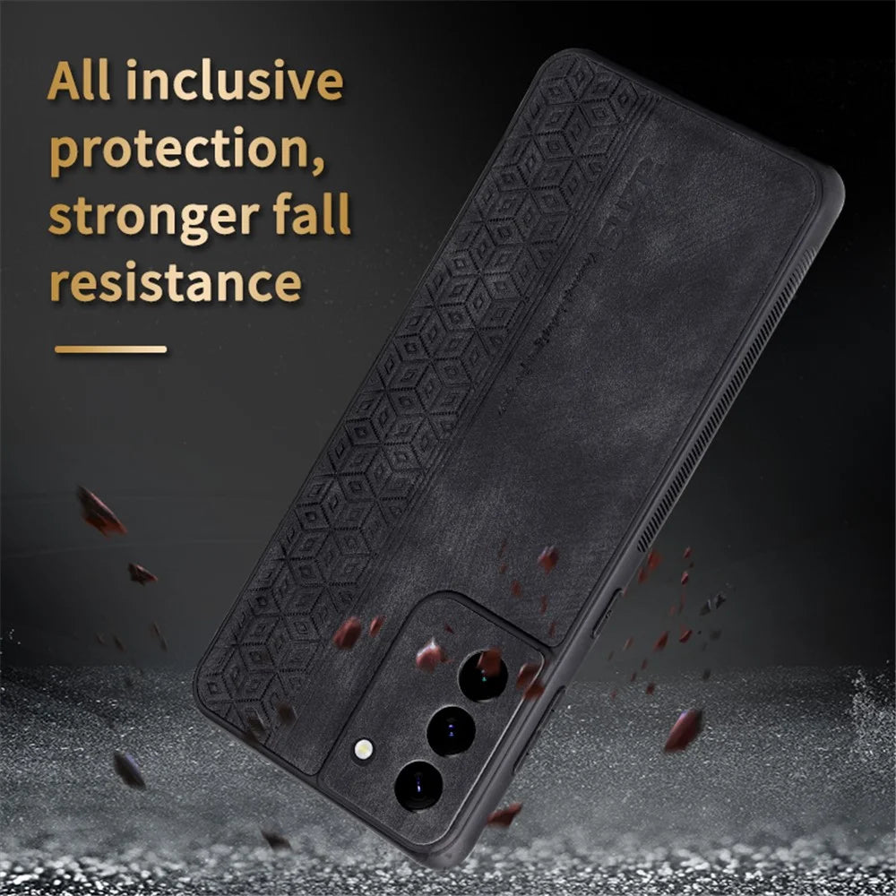 AZNS For Samsung Galaxy S21+ 5G Cell Phone Cover Imprinted Leather Coated TPU Anti-slip Phone Case - Brown - 7