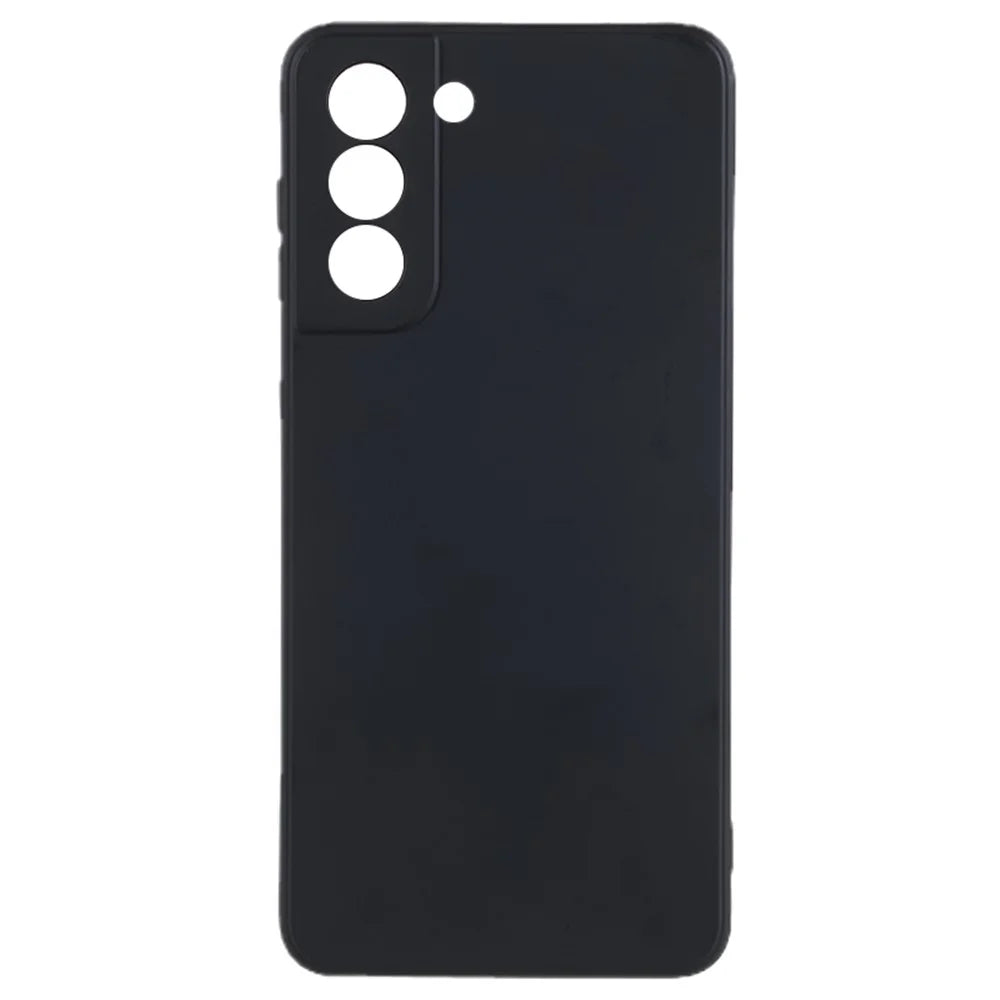 For Samsung Galaxy S21 4G / 5G Back Shell TPU Case Fiber Lining Rubberized Cell Phone Cover - Black - 2