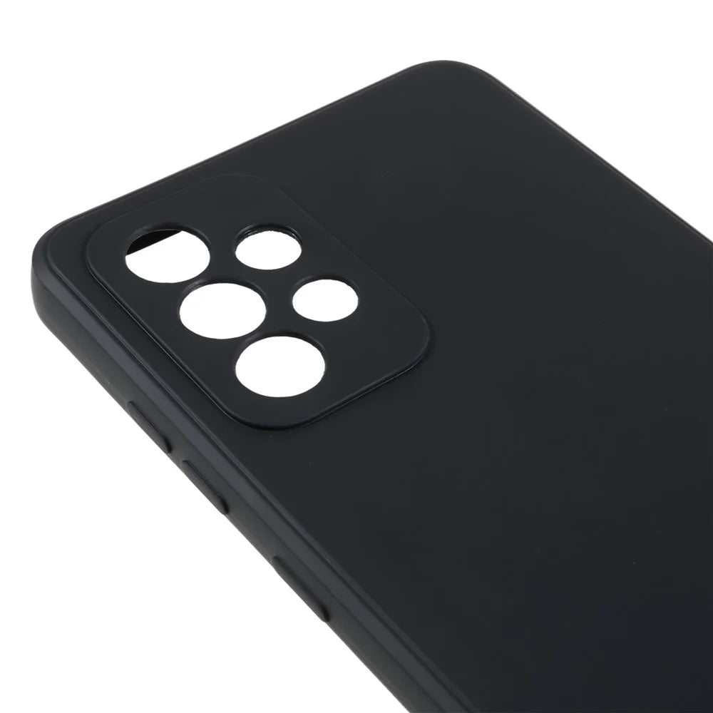 For Samsung Galaxy A52 5G Straight Edge TPU Phone Case Lens Precise Cutout Anti-drop Cover - Black - 5