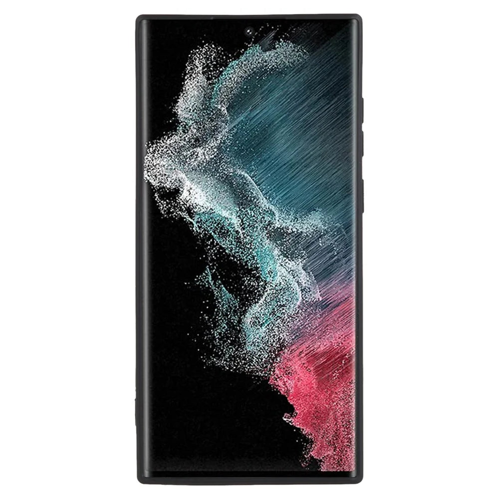 For Samsung Galaxy S22 Ultra 5G Straight Edge TPU Cover Lens Precise Cutout Candy Color Phone Case - Black - 2