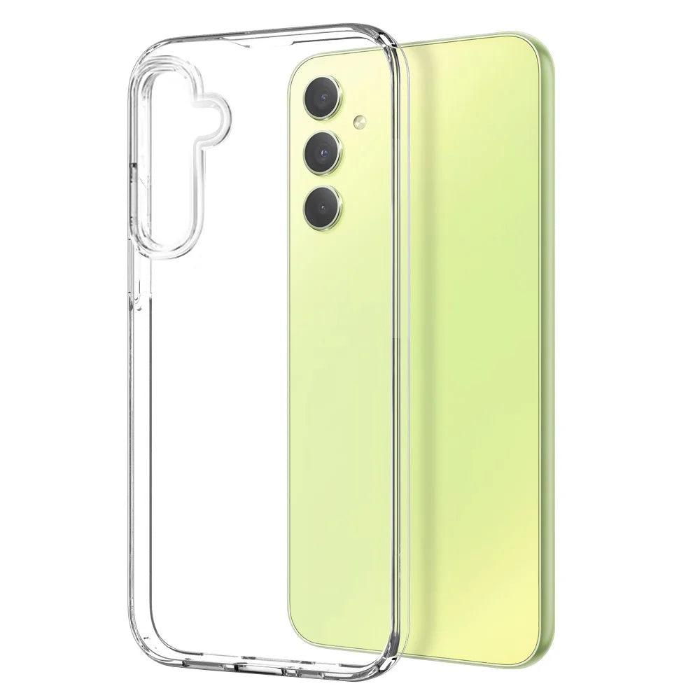 NORTHJO For Samsung Galaxy A34 5G Clear Soft TPU Phone Cover Shell with Tempered Glass Film - Transparent - 2