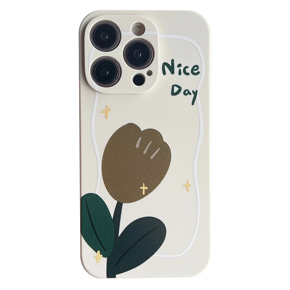 For iPhone 14 Pro Soft TPU Pattern Printed Phone Case Precise Cutout Protective Cover - Tulip - 1