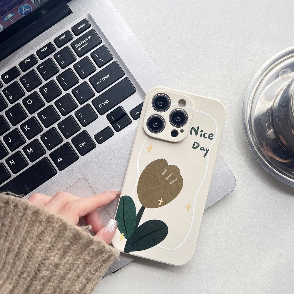 For iPhone 14 Pro Soft TPU Pattern Printed Phone Case Precise Cutout Protective Cover - Tulip - 2
