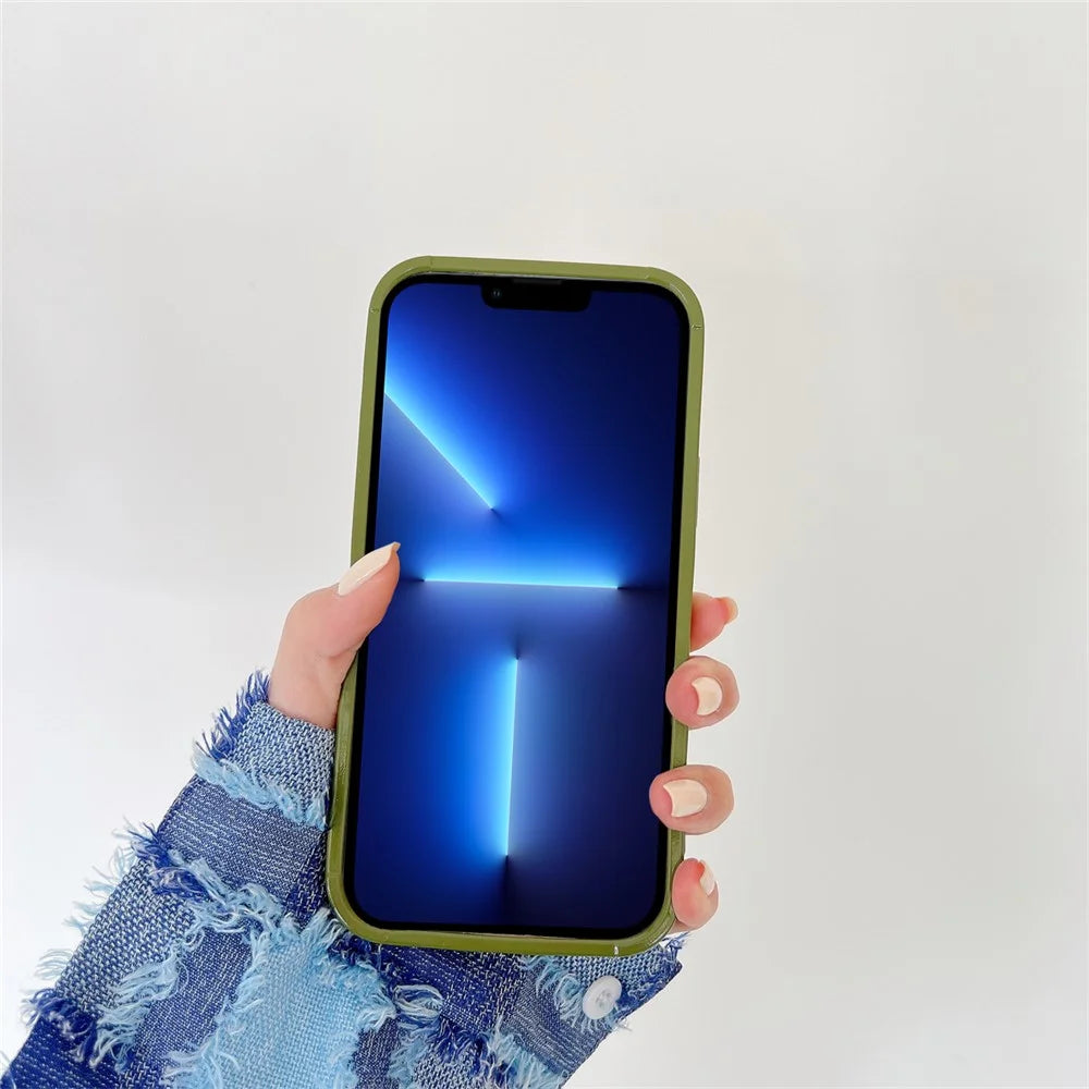 For iPhone 13 Pro Max 6.7 inch Shockproof Pleat Design Glossy Phone Case Soft TPU Back Cover - Black - 3