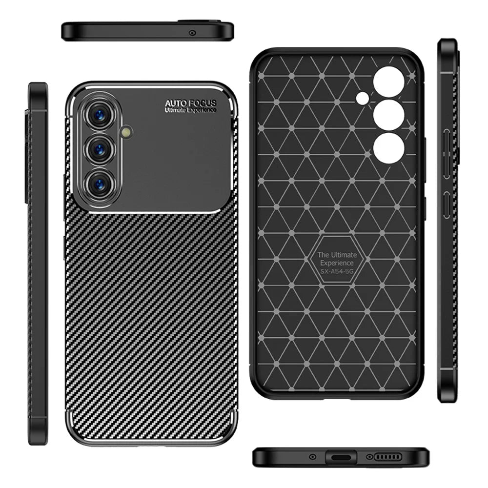 For Samsung Galaxy A54 5G Carbon Fiber Texture Phone Case Anti-drop Protective Phone TPU Cover - 1