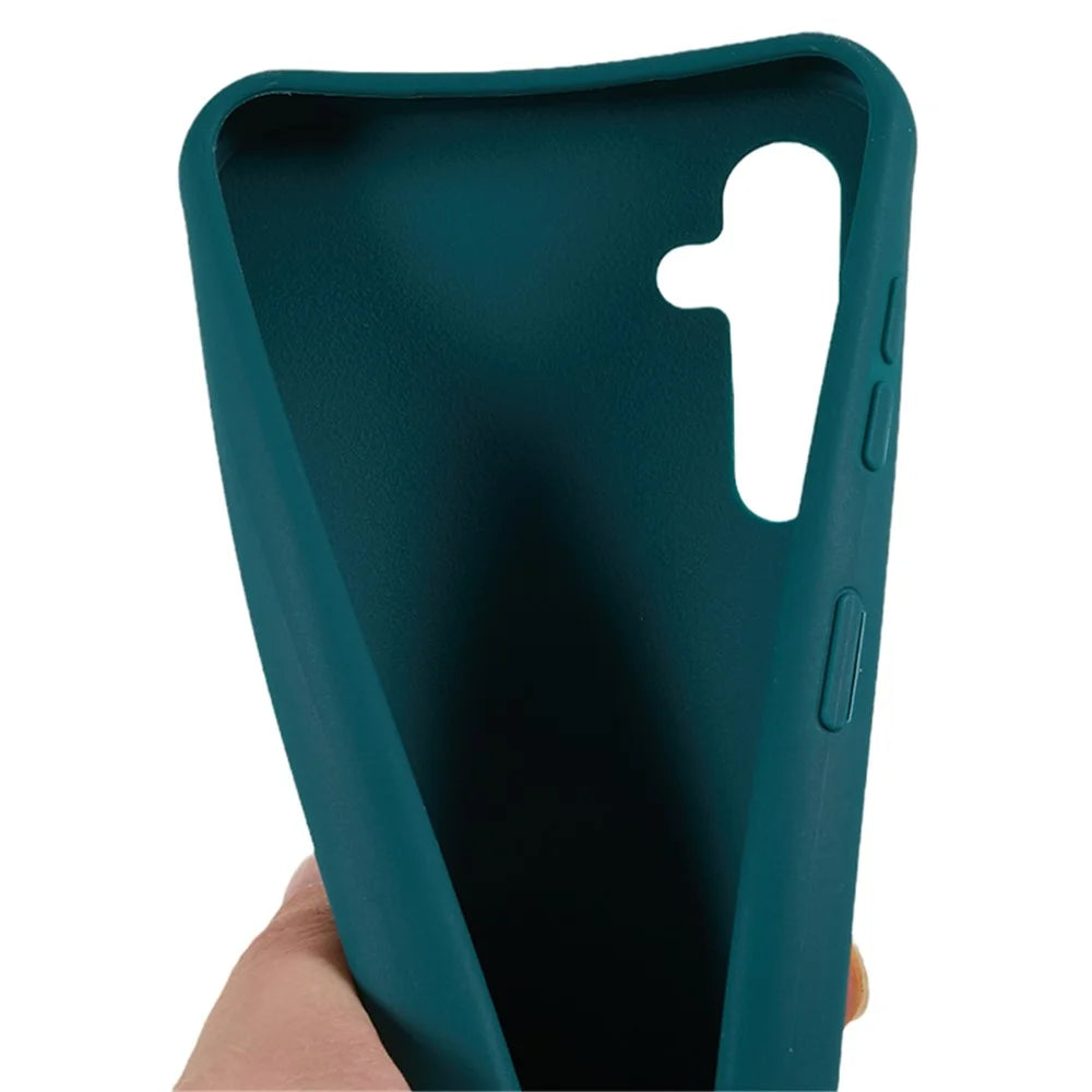 For Samsung Galaxy A14 5G / 4G TPU Case Fall-proof Back Cover with Lanyard - Dark Green - 6