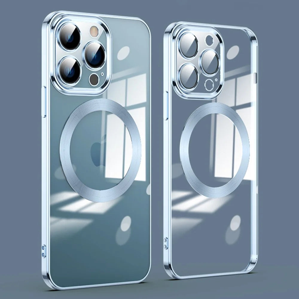 For iPhone 12 Pro Phone Case TPU Phone Back Cover Compatible with MagSafe - Baby Blue - 1