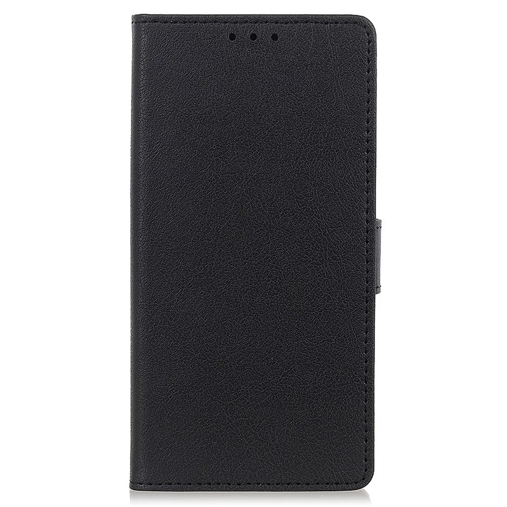 For Nokia C32 Shockproof PU Leather Phone Case Magnetic Flip Cover Stand Wallet Shell - Black - 7