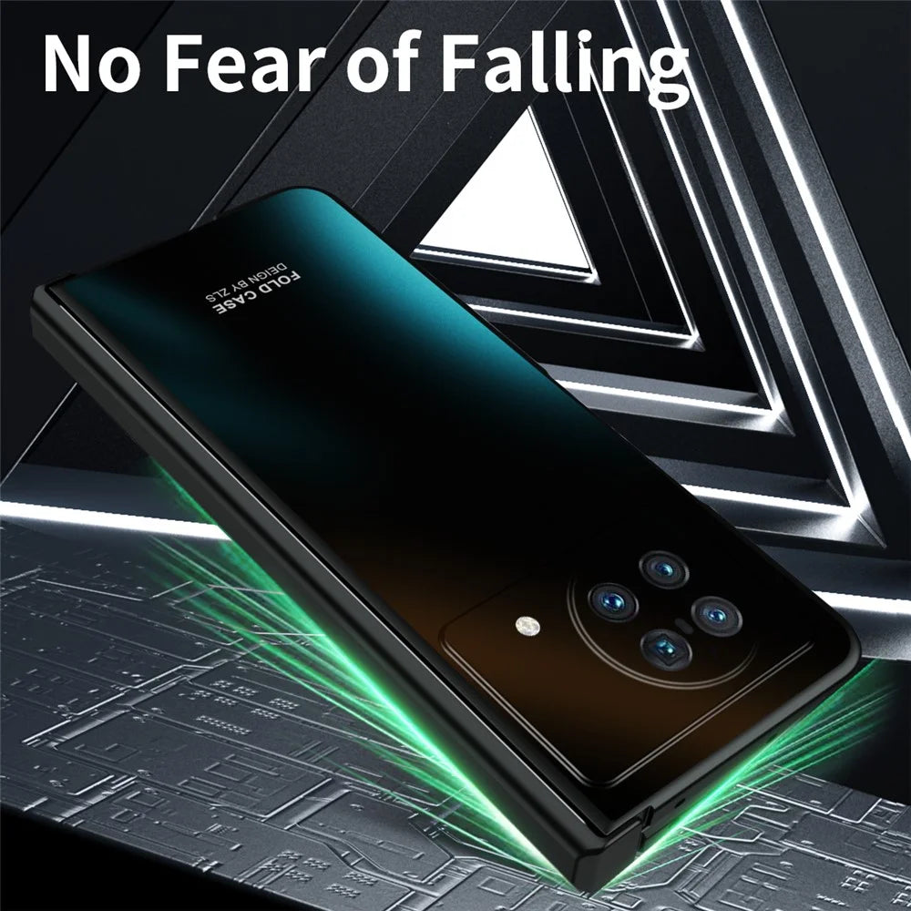For vivo X Fold Hard PC Phone Case Anti-Drop Phone Shell Cover with Screen Protector - Black - 6