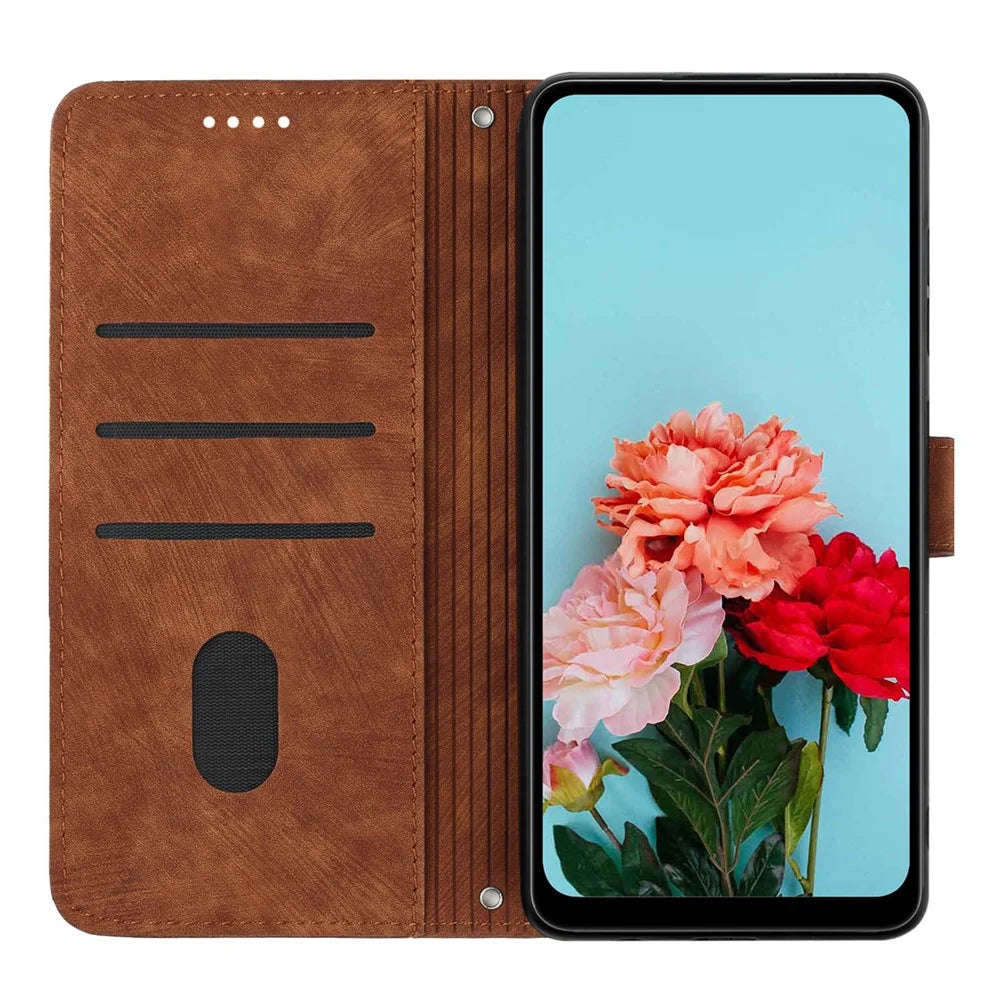 For TECNO Camon 17P / 17 Pro Anti-Scratch PU Leather Wallet Phone Case Skin-Touch Flip Stand Mobile Phone Cover - Brown - 2