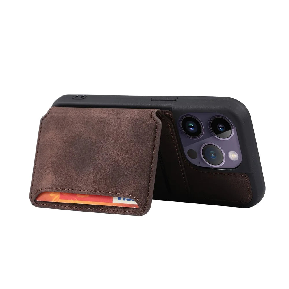 Shockproof RFID Blocking Case for iPhone 12 Pro Max 6.7 inch PU Leather TPU Phone Shell with Card Holder - Coffee - 4