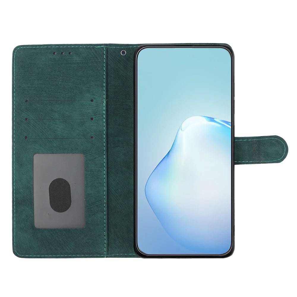 For Samsung Galaxy S23 Ultra Leather Wallet Full Protection Cover Skin-touch Stand Phone Case - Green - 2
