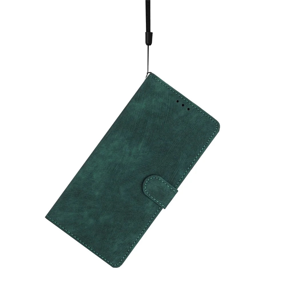 For Samsung Galaxy S23 Ultra Leather Wallet Full Protection Cover Skin-touch Stand Phone Case - Green - 4