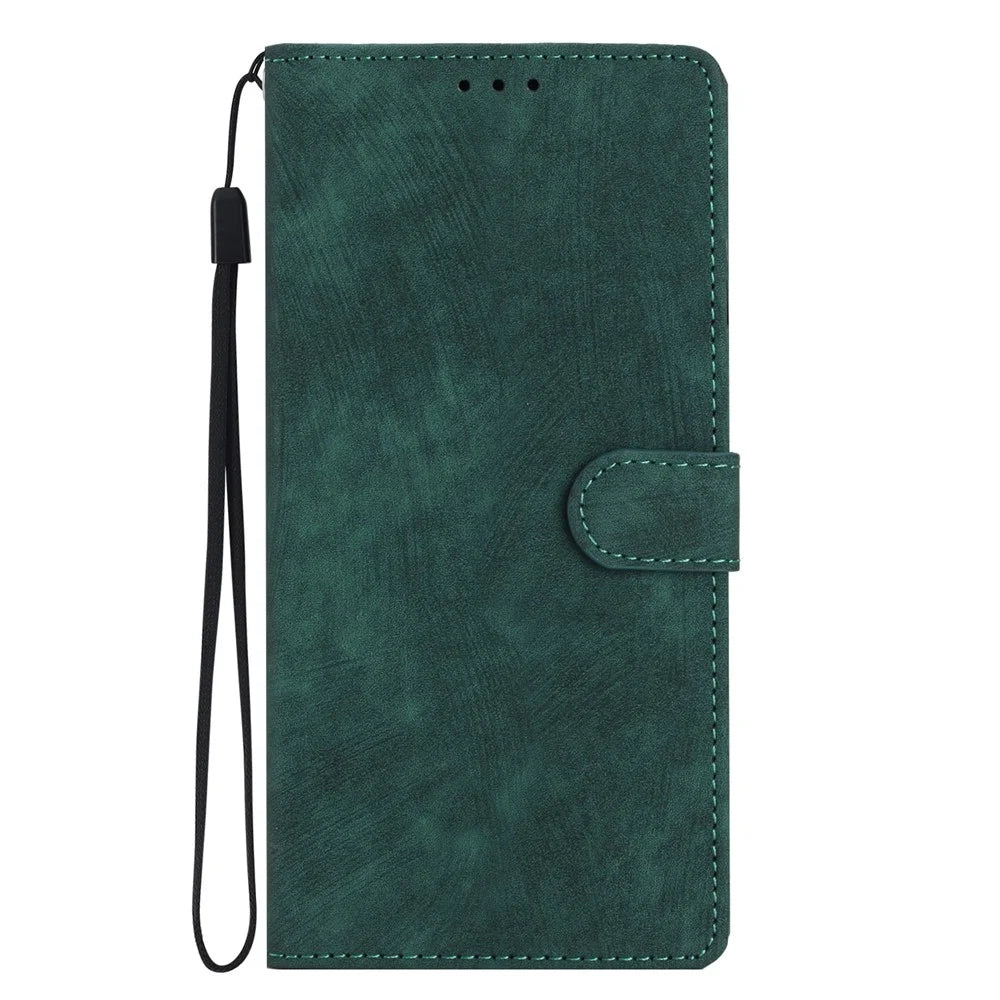 For Samsung Galaxy S23 Ultra Leather Wallet Full Protection Cover Skin-touch Stand Phone Case - Green - 7