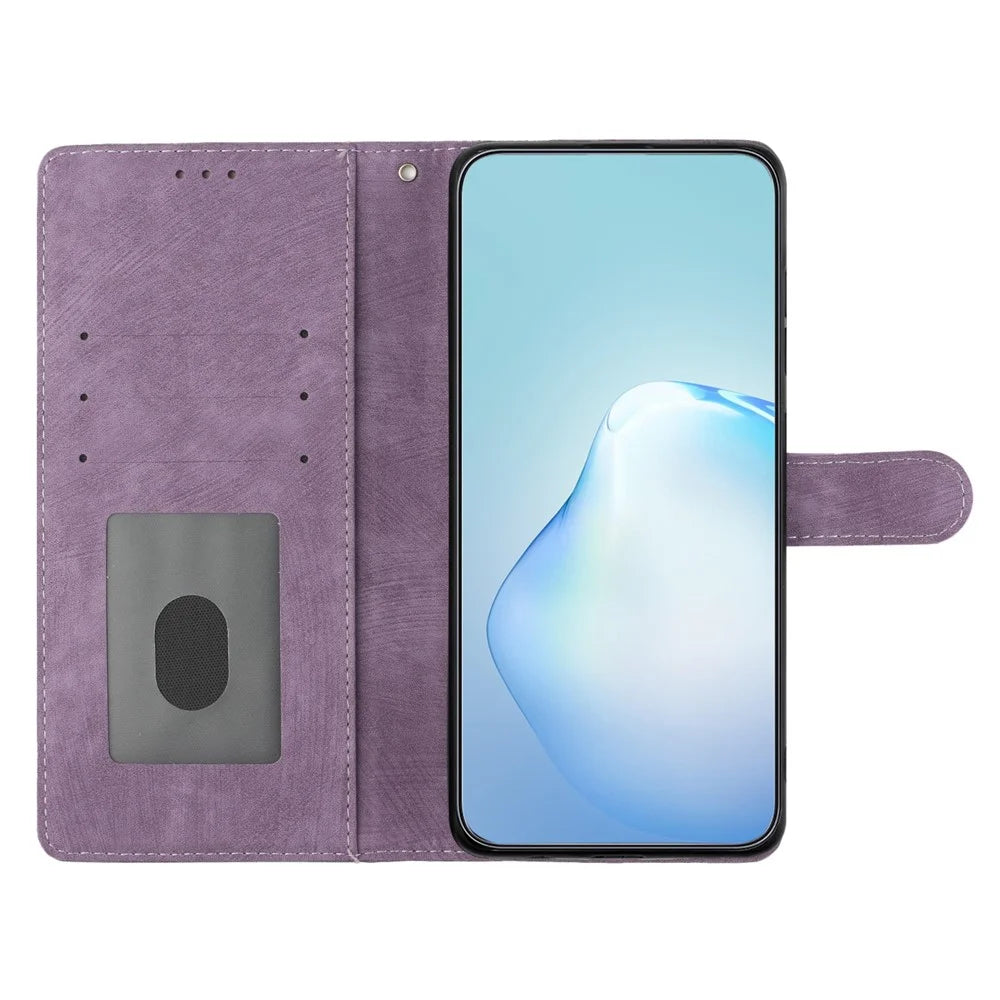 Phone Case for Samsung Galaxy A42 5G , Skin-touch Leather Wallet Stand Full Protection Cover - Purple - 2