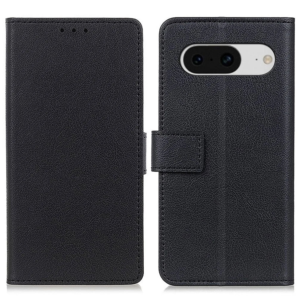 Anti-Scratch Protective Cover for Google Pixel 8 PU Leather Wallet Phone Case with Stand - Black - 1