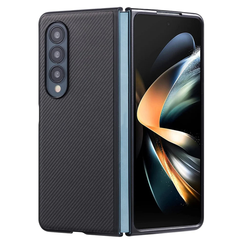 VILI TC Series for Samsung Galaxy Z Fold4 5G Phone Case Aramid Fiber Fiber Leather Coated PC+TPU Cover - 1