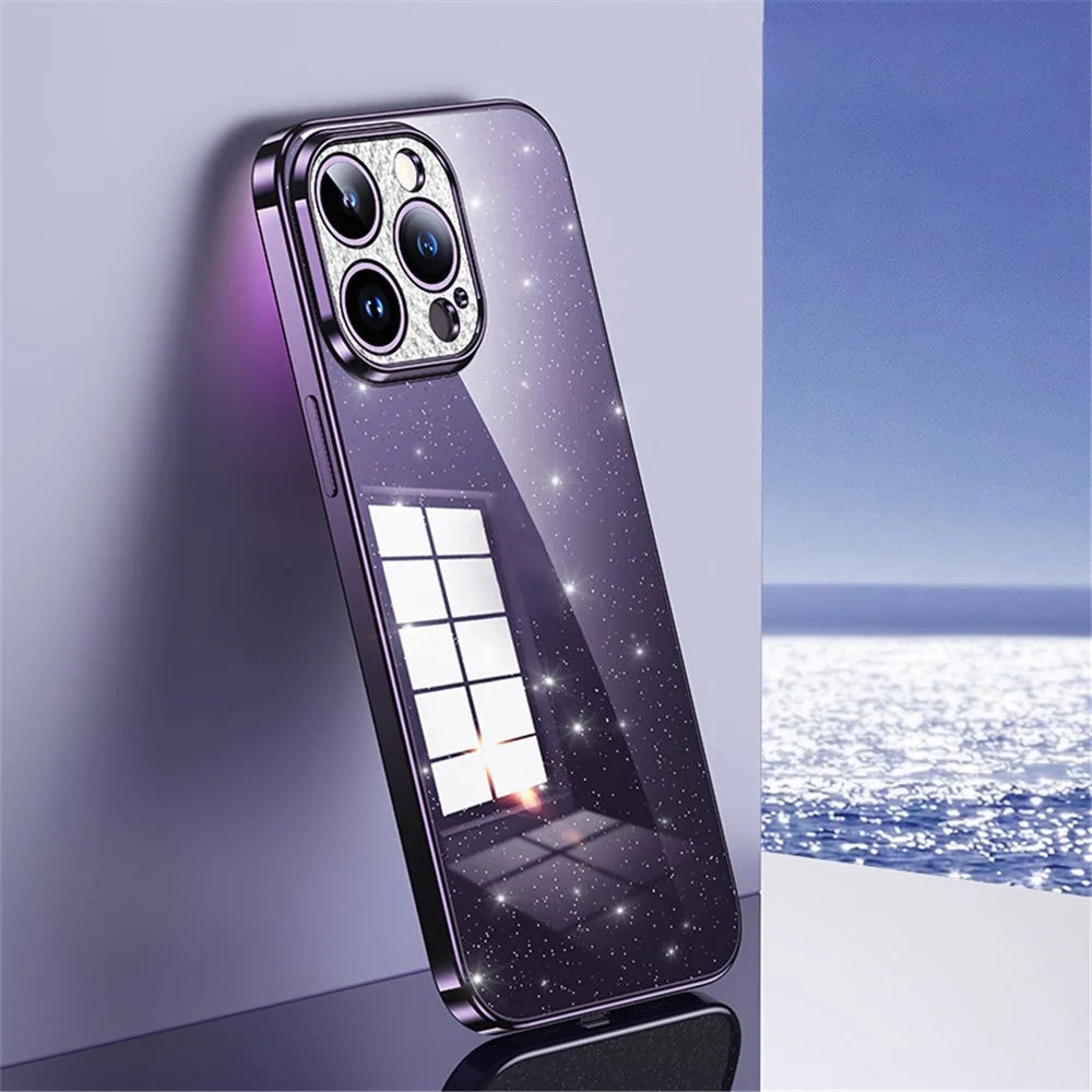 SULADA XingZuan Series For iPhone 13 Pro 6.1 inch Soft TPU Glitter Phone Case Rhinestone Decor Electroplating Back Cover - Purple - 2