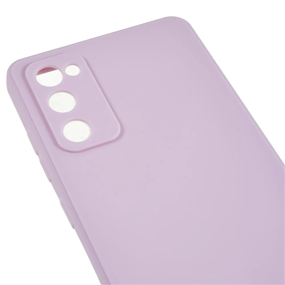 Straight Edge TPU Case for Samsung Galaxy S20 FE 4G / FE 5G / S20 Lite / S20 FE 2022 , Precise Cutout Shockproof Phone Cover - Light Purple - 5