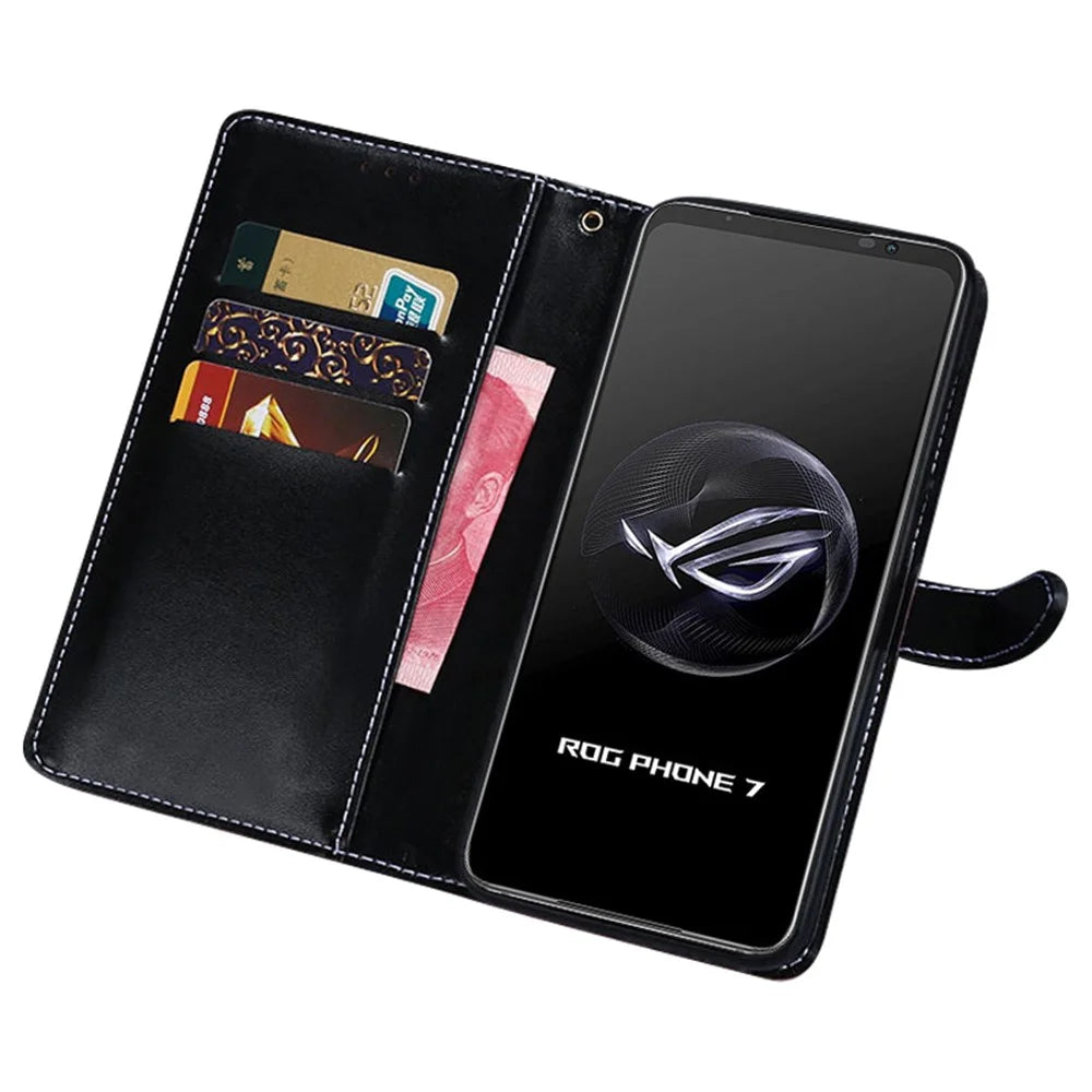 IDEWEI For Asus ROG Phone 7 5G Crocodile Texture Leather Phone Case Wallet Stand Cover - Black - 2