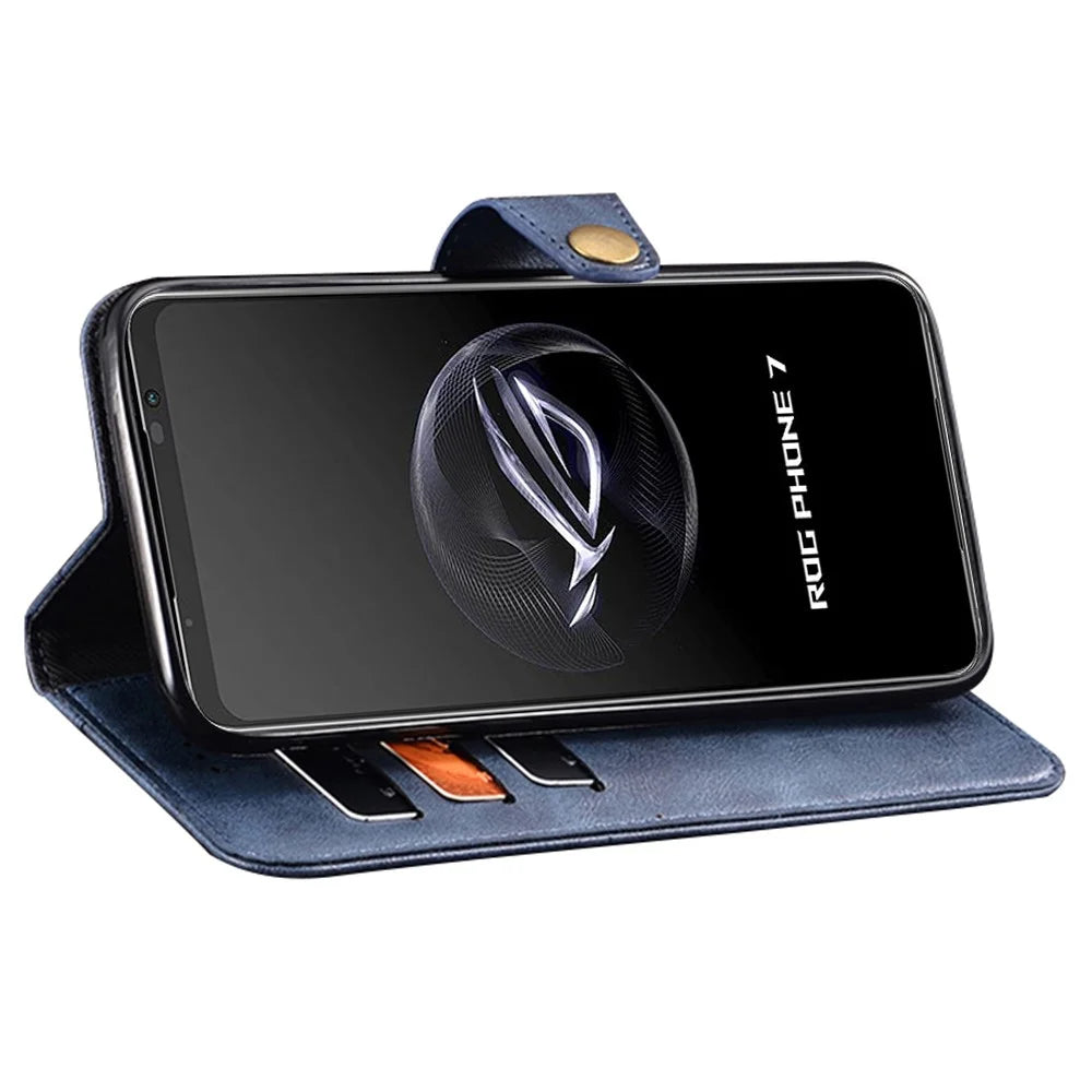 IDEWEI For Asus ROG Phone 7 5G Phone  Wallet Case PU Leather Anti-scratch Stand Cover - Red - 3