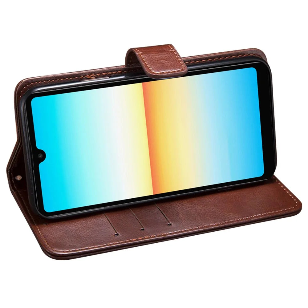 IDEWEI For Sony Xperia 10 V Wallet PU Leather Stand Case Crazy Horse Texture Phone Cover - Brown - 3