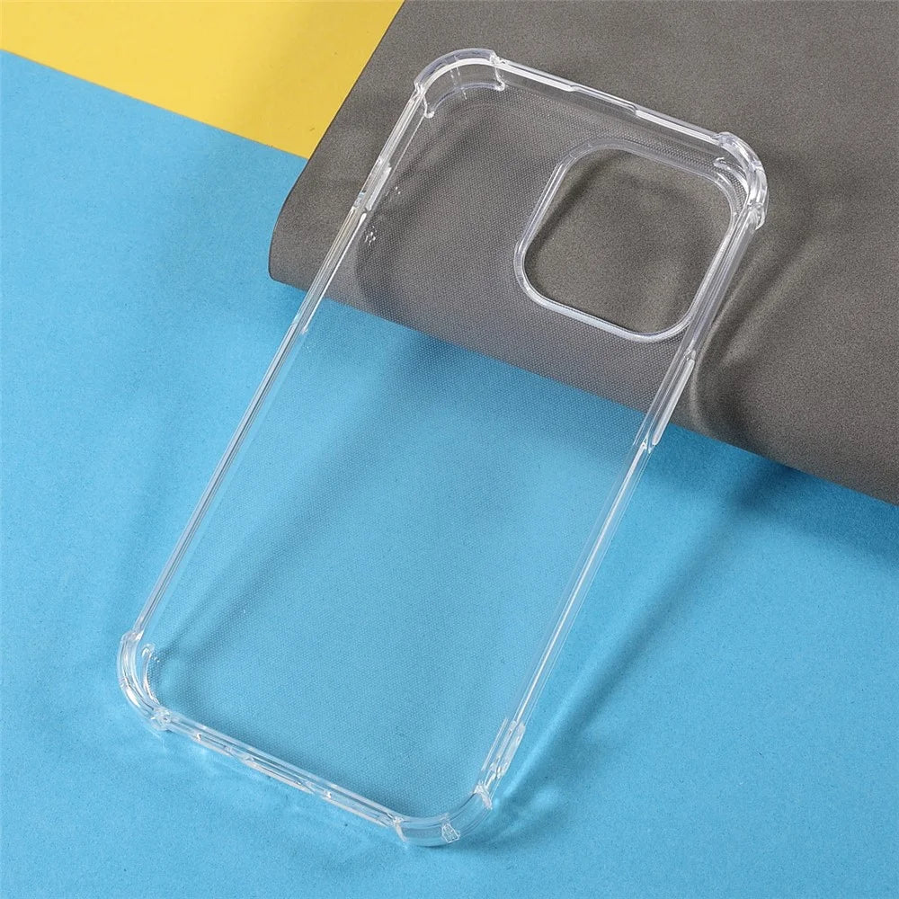 For iPhone 14 Pro Clear Phone Case Flexible TPU Shockproof Corners Cell Phone Cover - 7