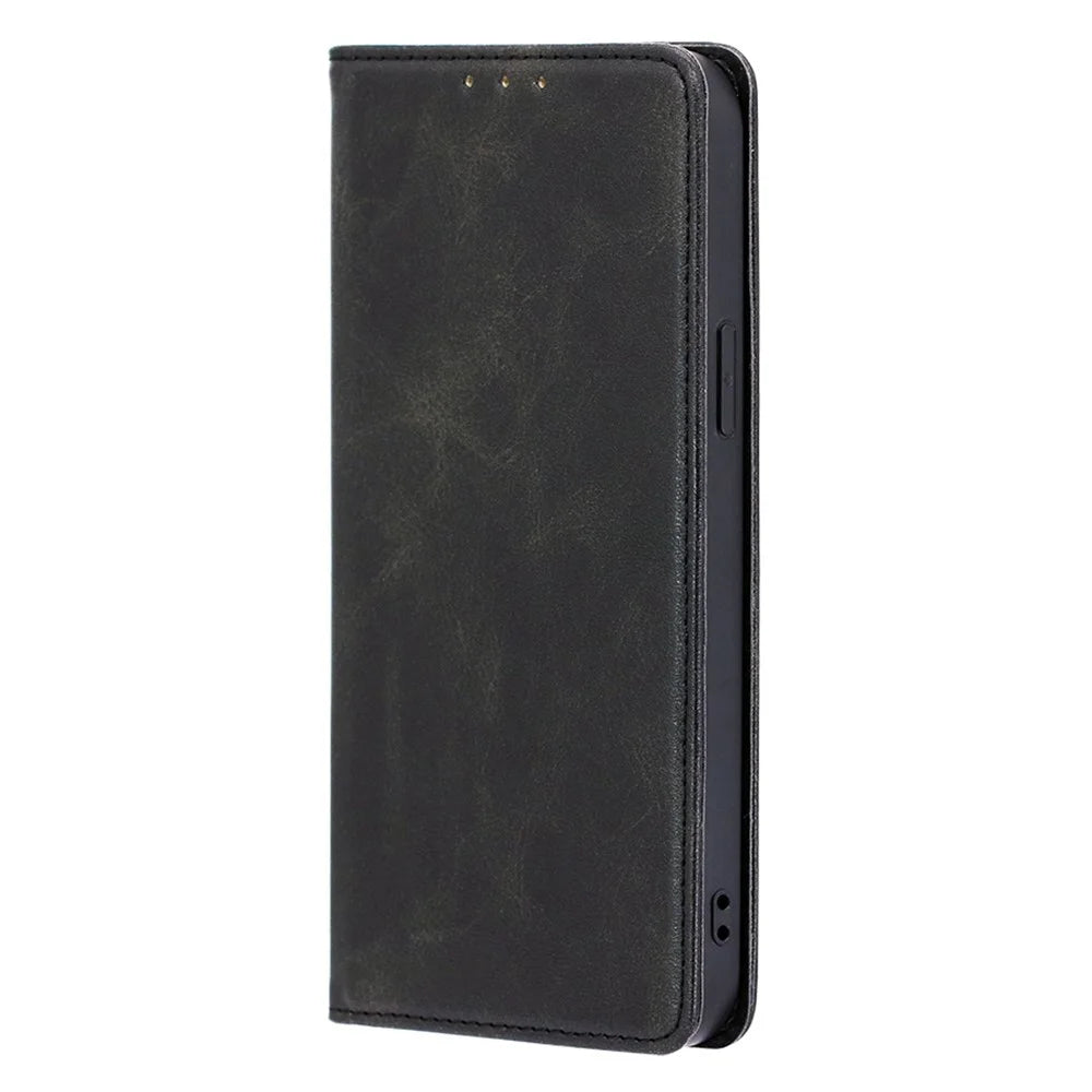 Leather Phone Case for Realme GT Neo 5 5G / GT3 5G / GT Neo 5 240W 5G Calf Texture Wallet Stand Magnetic Cover - Black - 5