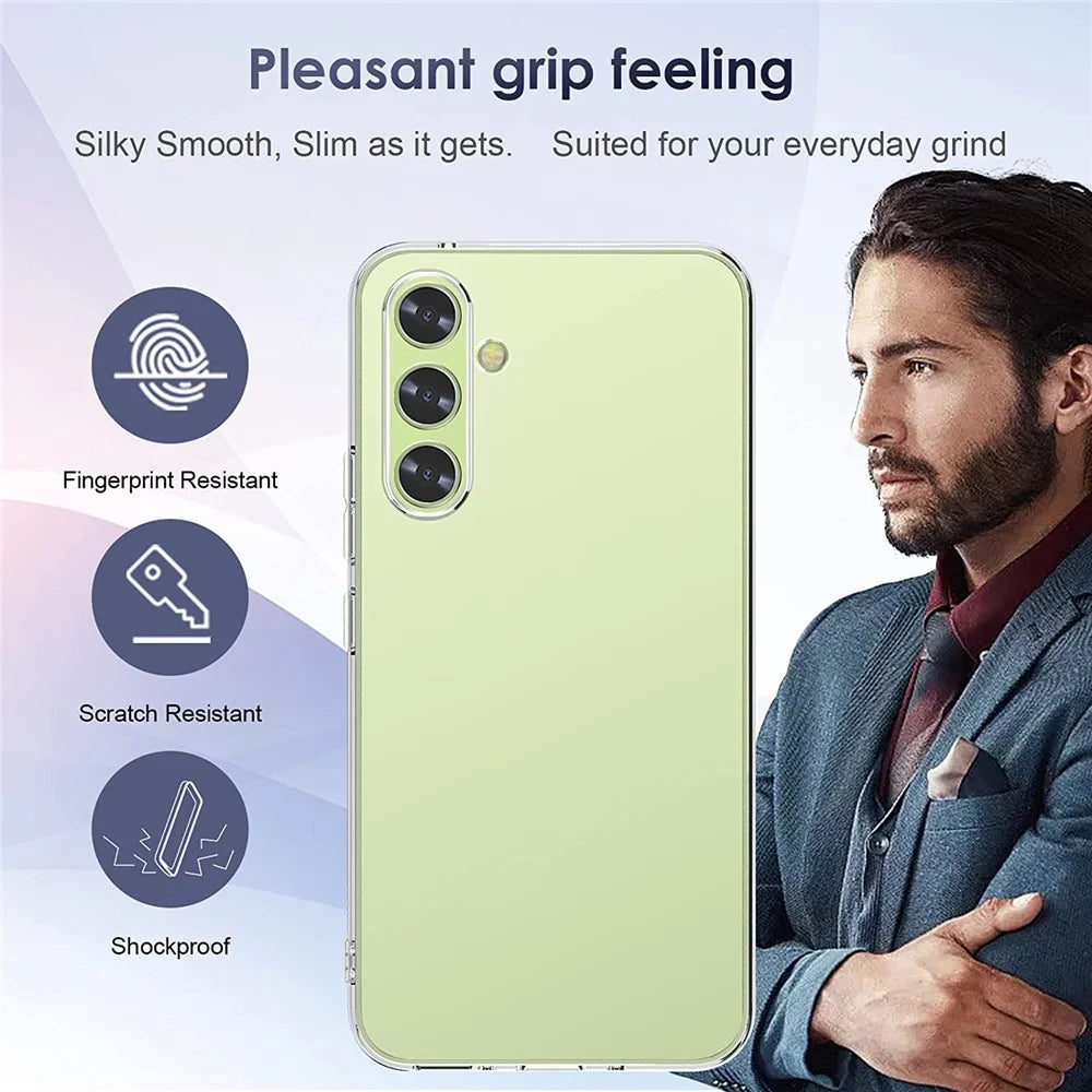 For Samsung Galaxy A34 5G Soft TPU Phone Case High Transparency Anti-fingerprint Protective Phone Cover - 5