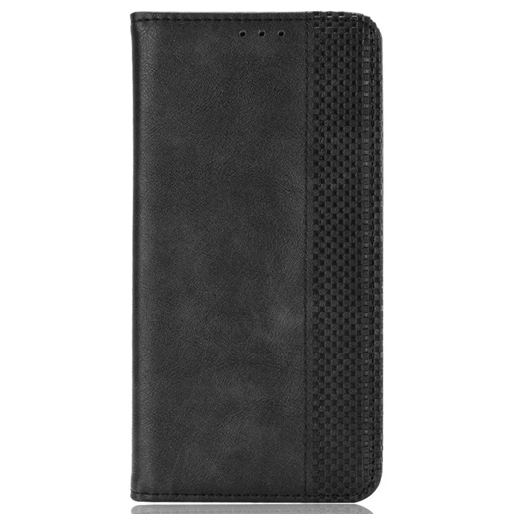 Magnetic Phone Case Wallet for Realme GT Neo5 SE 5G , Stand Retro PU Leather Phone Protection Cover - Black - 7