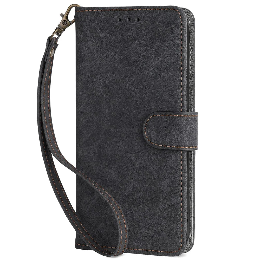 For Asus ROG Phone 7 5G Phone Wallet Case RFID Blocking Stand Phone Cover with Strap - Black - 6
