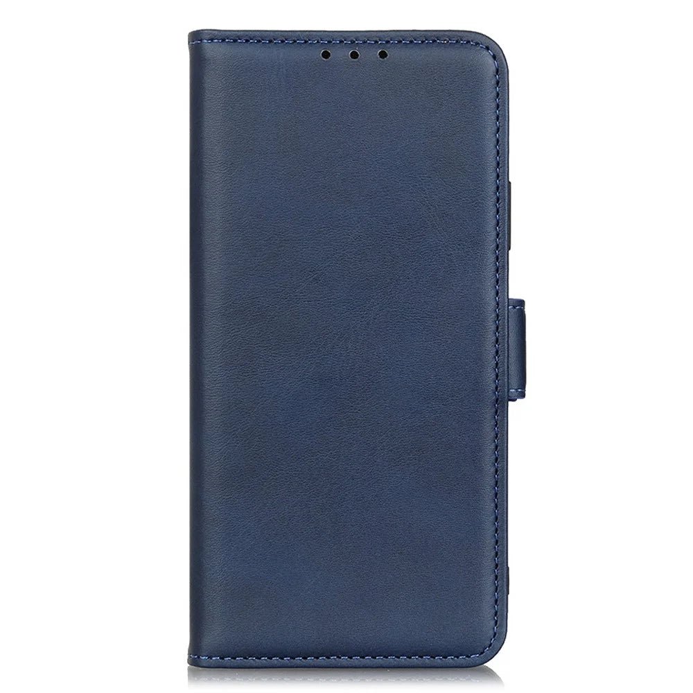 For Samsung Galaxy M54 5G / F54 5G PU Leather Flip Case Cowhide Texture Wallet Stand Phone Cover - Blue - 6