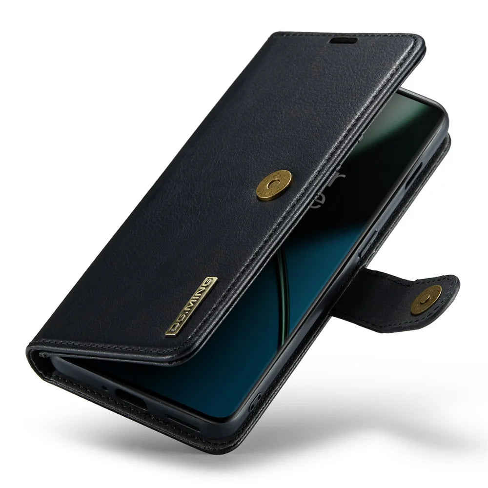 DG.MING For OnePlus 11 5G Detachable Magnetic Anti-drop Case Split Leather Wallet Stand Phone Cover - Black - 4