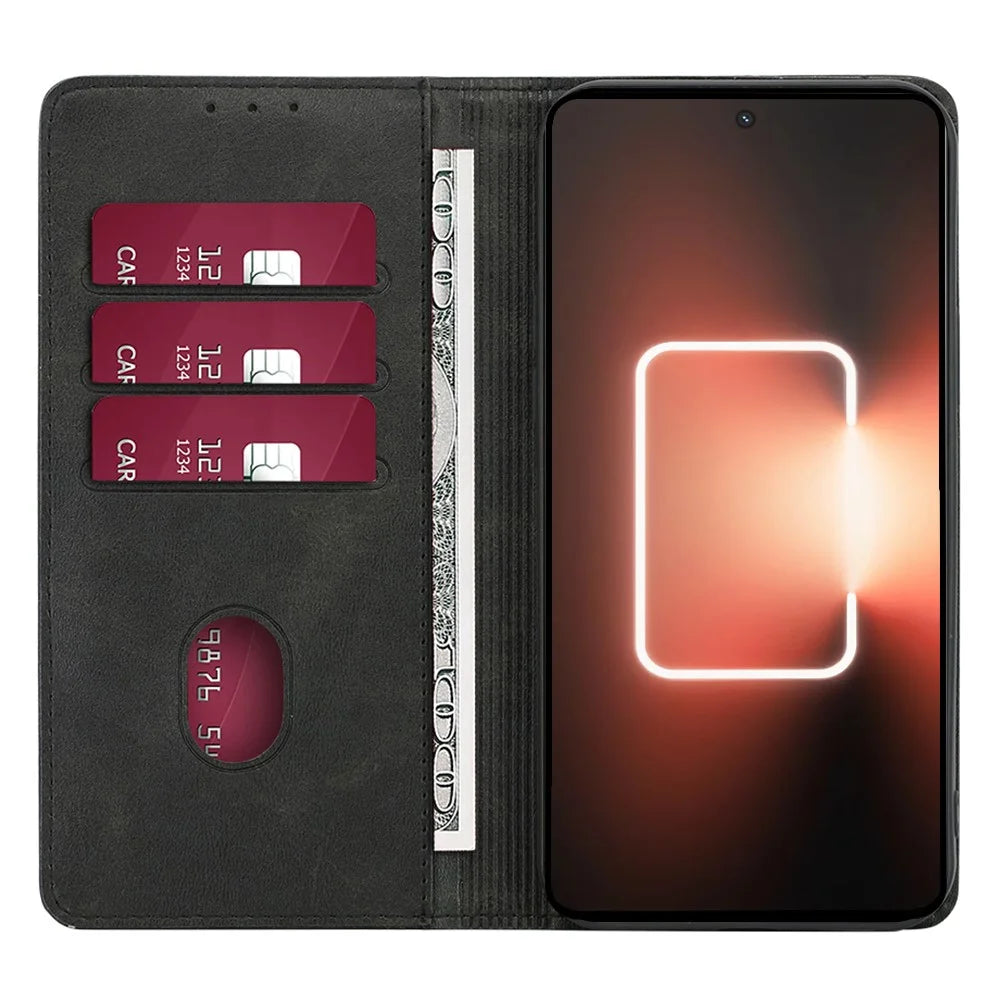 For Realme GT Neo5 SE 5G Drop-proof Case Magnetic Closing Stand Phone PU Leather Wallet Shell - Black - 2